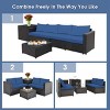 Tangkula Outdoor Rattan Sectional Loveseat Couch Conversation Sofa Set with Storage Box &Coffee Table Red/Navy/Turquoise - 4 of 4