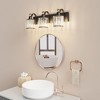 Crystal Matte Black Bathroom Vanity Light Modern Bathroom Vanity Light Fixtures Over Mirror Bath Wall Lighting, e26 Base - 2 of 4