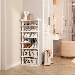 Tree City - Wide 7-Tier 45'' Double Row Wooden Shoe Rack for Entryway & Closet ¨C Holds 14¨C20 Pairs - 1 of 4