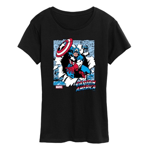 Women's - Marvel - Captain America Comic Book Panels Short Sleeve Graphic T-Shirt - image 1 of 4