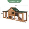 Jojoka Pet Wooden Rabbit Hutch, Outdoor Chicken Coop, Double Side Runs, Removable Tray, Ramps, Weatherproof Roof - 2 of 4