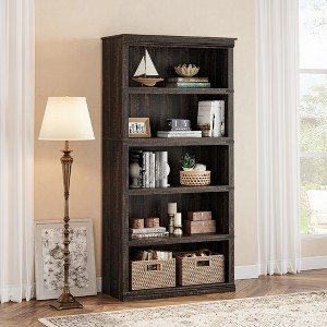 5-Tier Wooden Bookshelf, 67.4" Display Bookcase with 5 Shelves for Home Office, Living Room & Bedroom Storage & Organization - 1 of 4