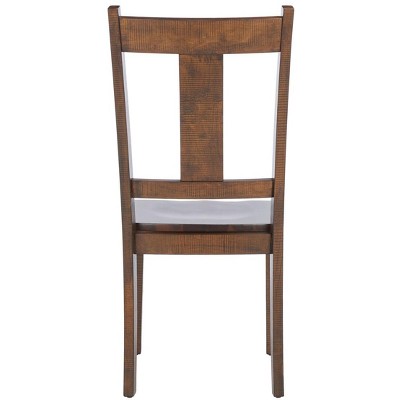 Rustic Café Finish Classic Splat Back Dining Chair Set of 2