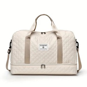 Hachikiko Quilted Nylon Crossbody Duffel Bag,Large-Capacity Gym & Travel Tote with Multi-Pockets - 1 of 2