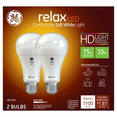 General Electric 75w 2pk equivalent LED HD  White