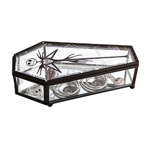 Disney The Nightmare Before Christmas Jack Skellington Coffin-Shaped Glass Jewelry Storage Box - 1 of 4