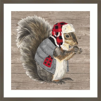 Warm in the Wilderness Squirrel Graphic Art in Silver Frame