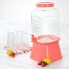 Gibson Home Chiara 2 Gallon Glass Mason Jar Dispenser with Metal Lid and Base in Red - 2 of 4