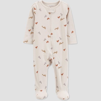 Image of Carter's Just One You®️ Baby Bird Footed Pajama - Brown/Gray 3M