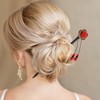 Unique Bargains Hair Chopstick Black Red 1 Pc - 2 of 4