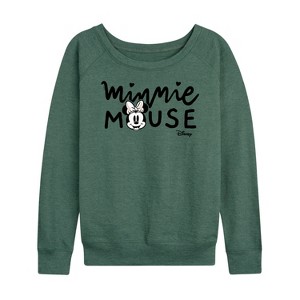 Women's - Disney - Mickey & Friends Lightweight French Terry Wide Neck Long Sleeve Shirt - 1 of 4