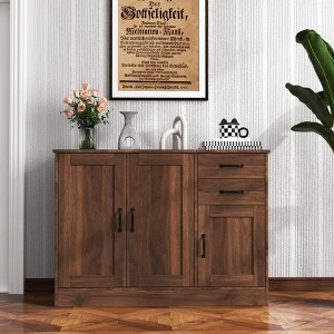 GDFStudio Mirabel 43.31'' Modern Wooden Buffet Sideboard Cabinet with 2 Drawers, 3 Doors and 1 Adjustable Shelf - 1 of 4