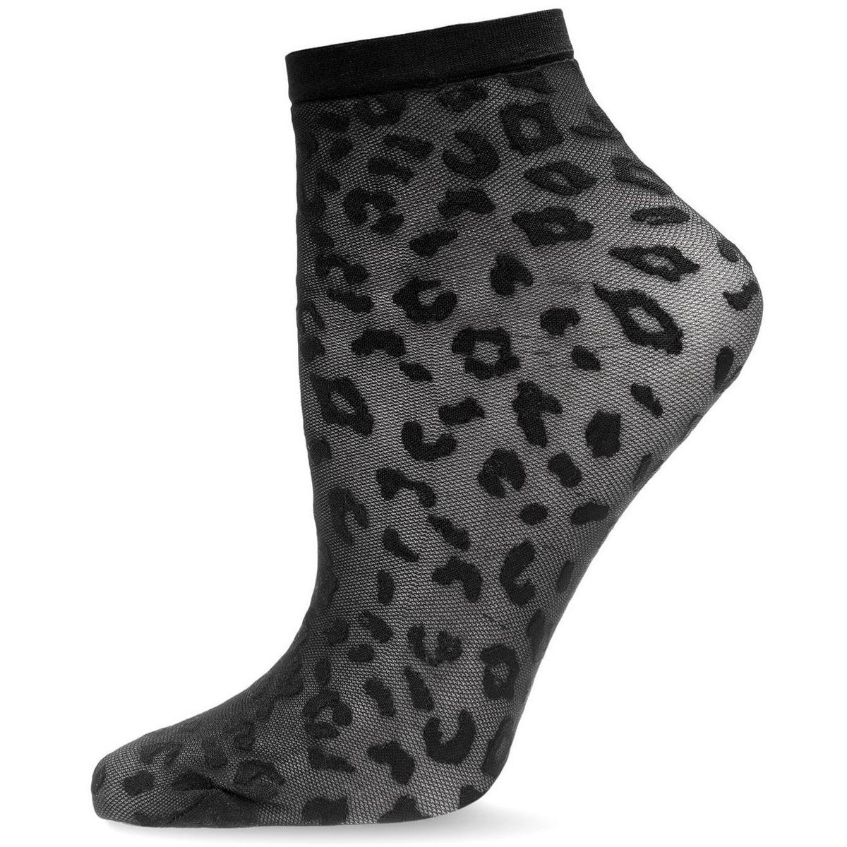 Memoi Women's Wild and Free Leopard Print Sheer Anklet Sock