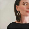 4PC Geometric Bar Earrings Set: 18K Gold Plated Leaves & Tassel Dangle Earrings - 2 of 4