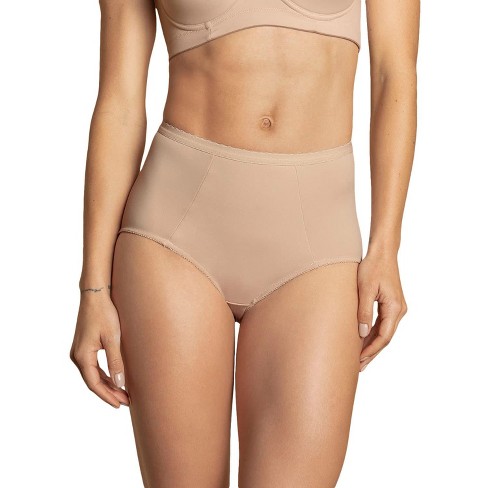 Hanes No-Show Women's Smoothing Brief Underwear, 2-Pack Light Beige XL 
