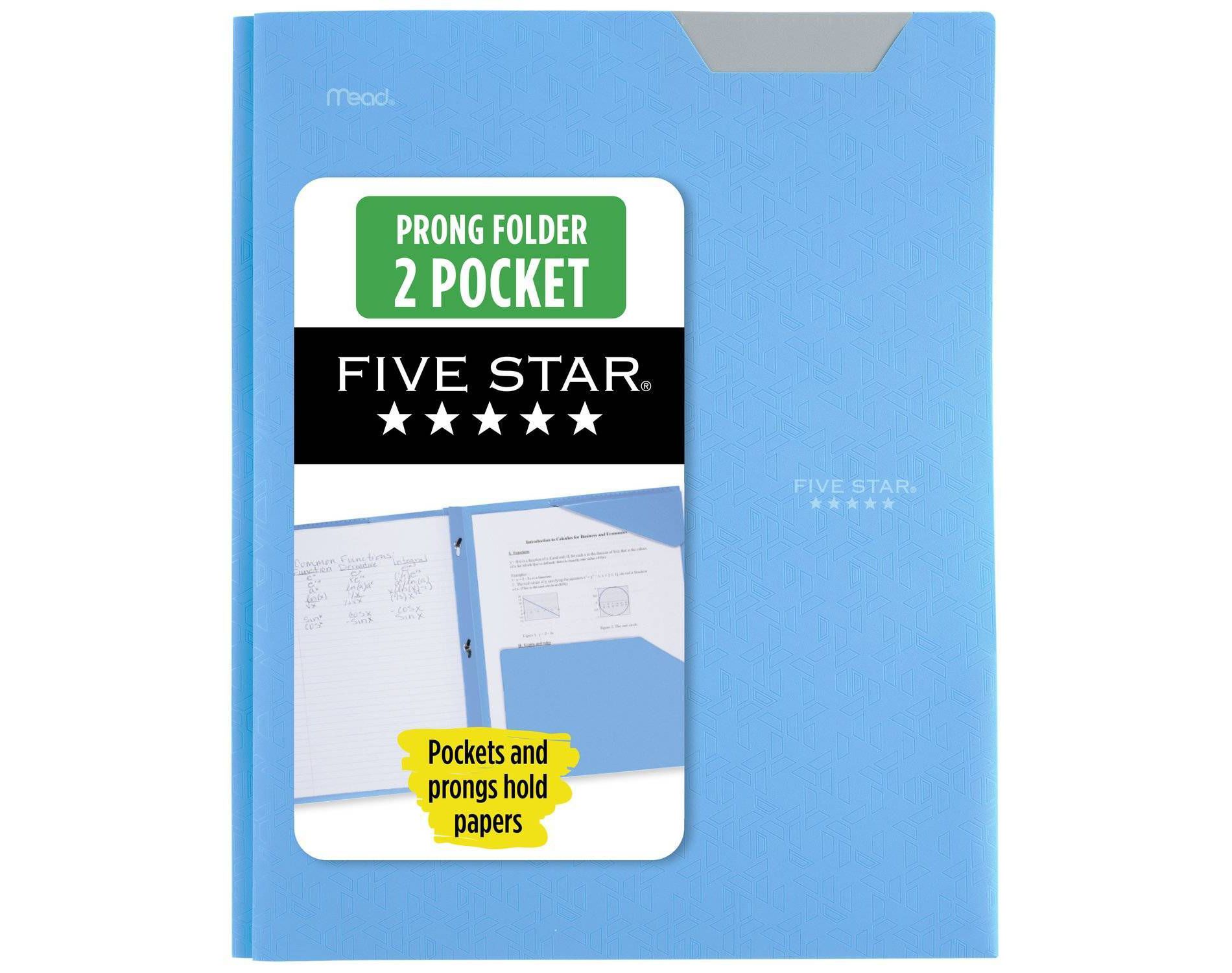 Five Star Pocket and Prong Poly Portfolio Sky Blue