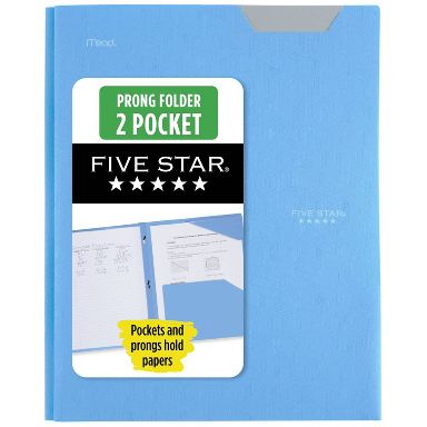 Five Star Pocket and Prong Poly Portfolio Sky Blue