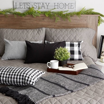 Assorted Black and White Cotton Pillow Covers Set of 4