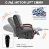 PAGED Power Lift Recliner Chair, Heating Massage Chair with Wood Armrests and Side Pocket, Chenille Accent Chair for Bedroom, Living Room - 2 of 4
