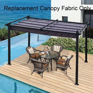 Replacement Canopy Top Fabric for 10x10 Ft Outdoor Patio Retractable Pergola Sunshelter Pergola Canopy - 1 of 4