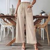 Women's Solid Color Casual Straight - Leg Textured Fabric Wide - Leg Pants, Loose Comfortable Trousers for Daily Wear - 4 of 4