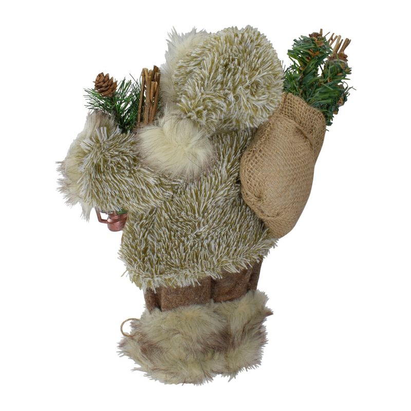 Northlight 12" Mountain Santa Dressed in Plush Brown Coat and Fur Boots Christmas Figure, 5 of 6