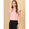 INSPIRE CHIC Women's Work Business Casual Plain Cap Sleeve Blouse - 3 of 4