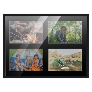 PosterPalooza | Black Finish Collage Frame - Black Mat, 20 Frame Sizes to Choose From, UV Acrylic - 1 of 4
