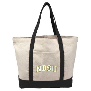 North Dakota State University NDSU Bison Distressed School Name Canvas Tote Bag With External Pocket, Reusable Shoulder Bag for Shopping, School, - 1 of 4