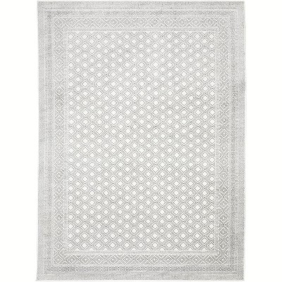 Oriental Weavers Montecito 094W8 White/ Grey Indoor Area Rug - 6'7" x 9'6"