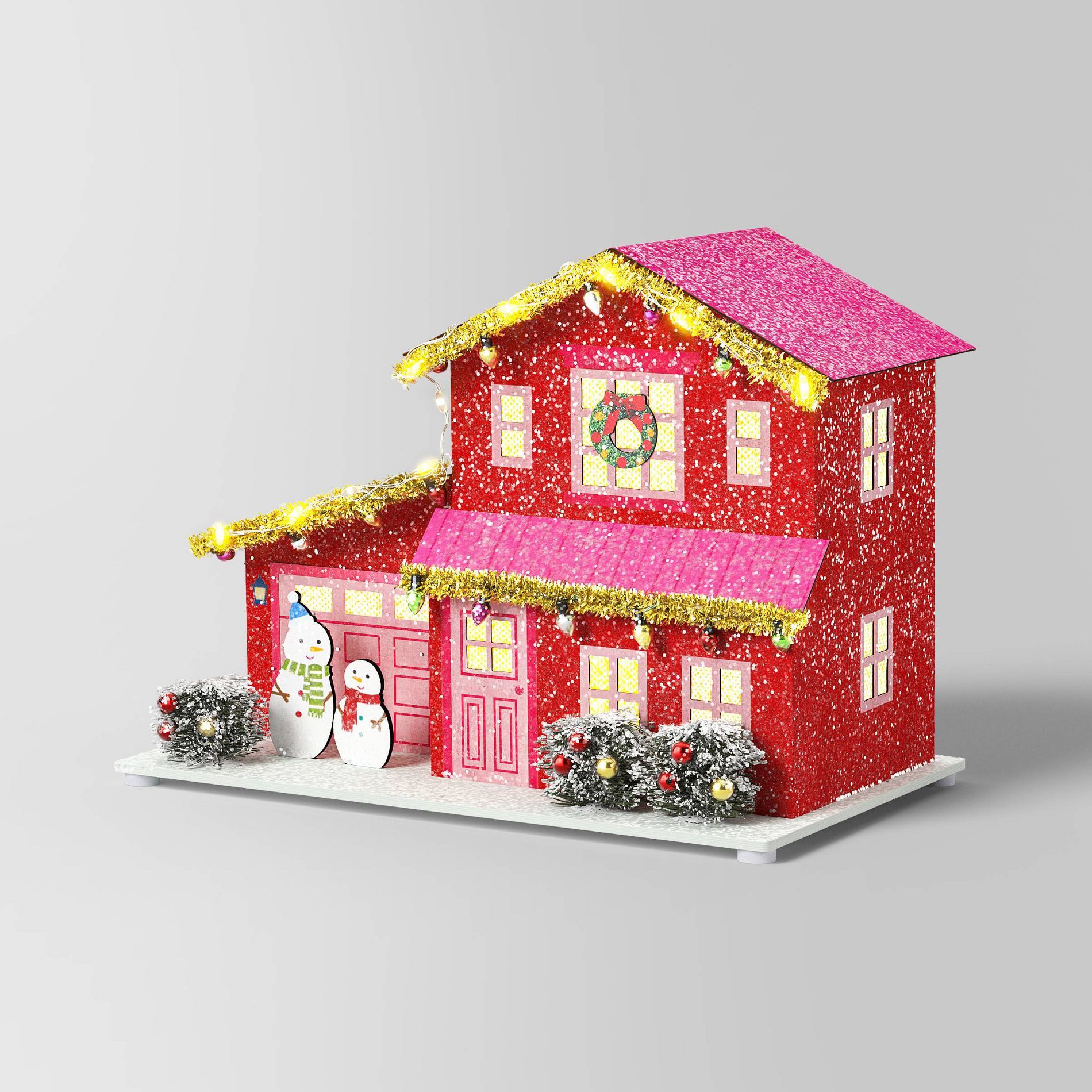 Christmas Glitter House Red - Wondershop™