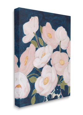Stupell Industries Spring Florals Pink Petals Over Deep Blue