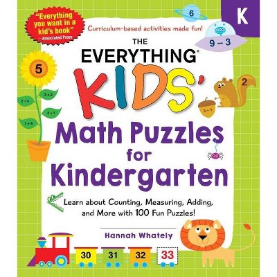 The Everything Kids' Math Puzzles for Kindergarten - (Everything(r) Kids) by  Hannah Whately (Paperback)