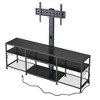 VECELO TV Stand with Mount and Power Outlet, Console Table with Height Adjustable Entertainment Center with Storage Shelves for 70 in. TV, Black/Brown - 2 of 4