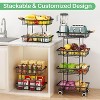 Fruit Basket Kitchen Pantry Organizers and Storage - 4 Tier Stackable Metal Wire Basket Stand - 2 of 4