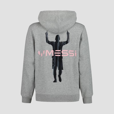 Boys' Messi Front and Back Graphic Full Zip Hooded Sweatshirt - Gray