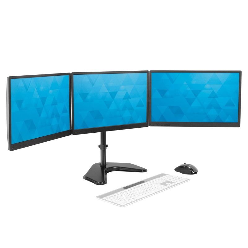 Mount-It! Triple Monitor Stand - Freestanding Computer Desk Mount Fits Up to 32 Inch Monitors, VESA 75 & 100 Compatible, 3 of 9