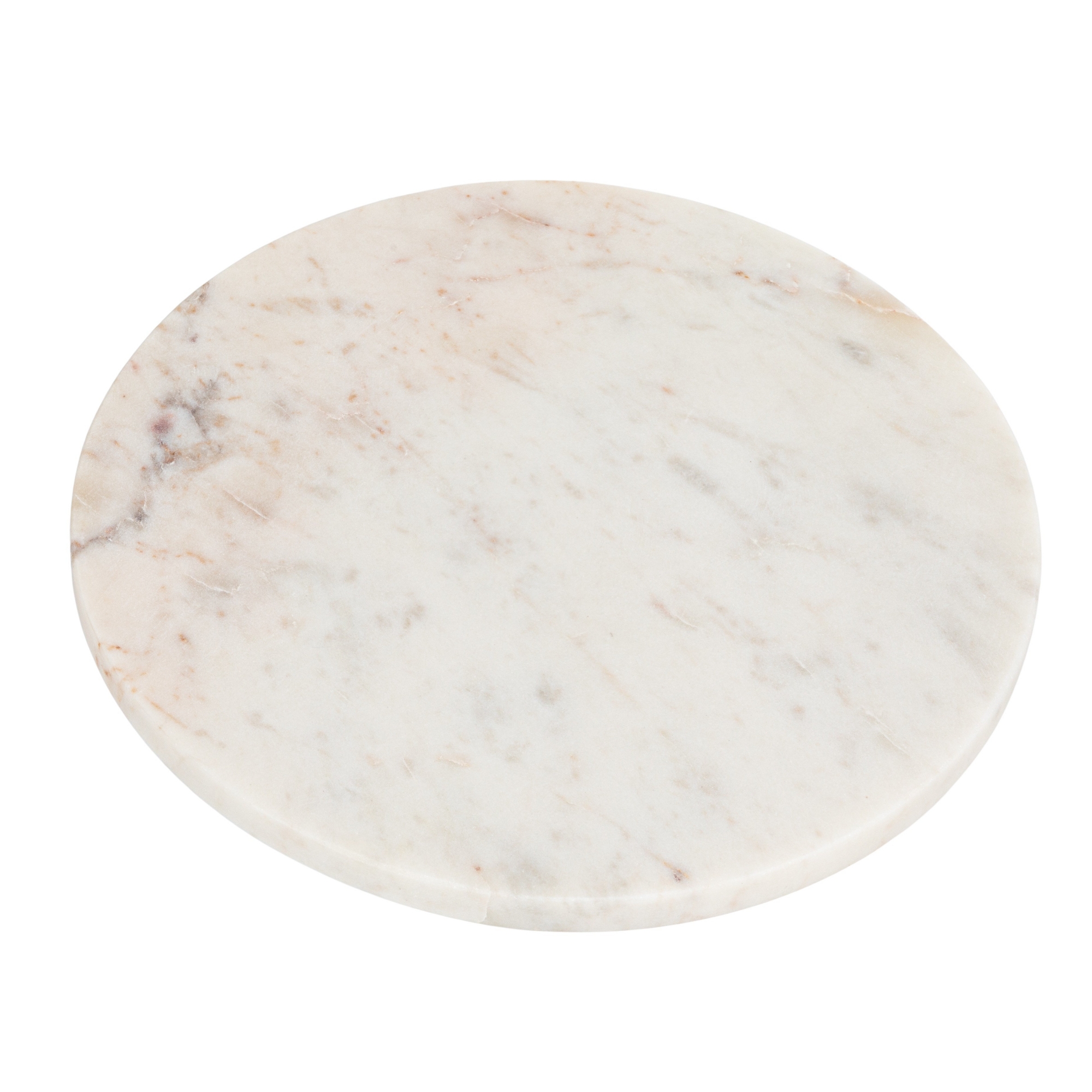 Storied Home Large Round Marble Charcuterie or Cutting Board, White