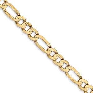 Black Bow Jewelry 5.25mm 10k Yellow Gold Solid Concave Figaro Chain Bracelet - 1 of 4