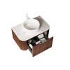 Wall Cabinet,Round Ceramic Basin Bathroom Storage Cabinet Without Faucet,Bathroom Wall-Mounted Cabinet With Drawer-Cuddlewood - 3 of 4