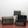 Northlight Set of 3 Decorative Antique Brown Wood and Faux Snakeskin Storage Boxes 22.5" - 3 of 3