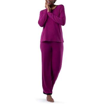 Ambrielle Womens Long Sleeve 2-pc. Velvet Pajama Set, X-large, Purple -  Yahoo Shopping