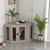 PawHut Conner Dog Crate Furniture, End Table Dog Kennel Furniture with Cushion, Pet Crate for Dog Indoor Use, Walnut Brown - 3 of 4