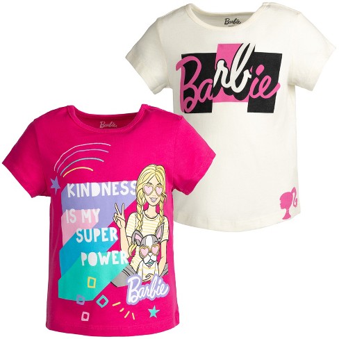 Barbie Girls 2 Pack T-shirts Toddler To Little Kid : Target