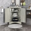 NicBex 31.5 Inch Bathroom Corner Cabinet with Doors and Shelves for Dining Room,Bathroom,Kitchen - 2 of 4