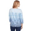 Alfred Dunner Womens Split Beaded Neck Ombre Medallion Top - 2 of 4