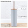 Evideco French Home Goods Metal Toilet Brush and Holder Set With Bamboo Lid - 3 of 4