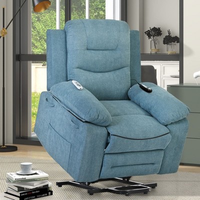 NicBex Linen Lift Recliner Chair for Elderly,Massage Chairs with 8-Point Vibration Massage and Lumbar Heating,Reclining Chairs for Living Room