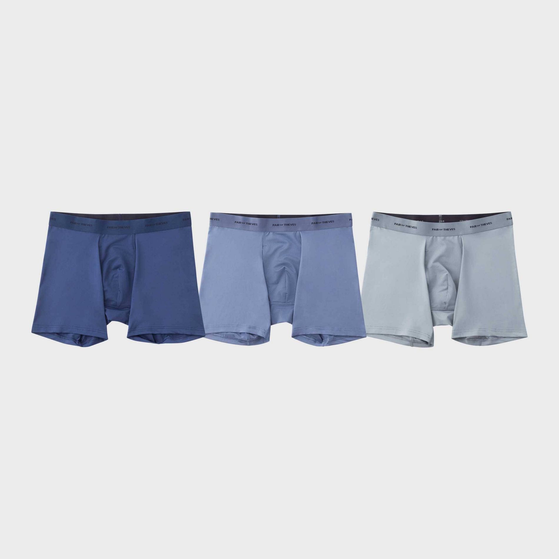 Pair of Thieves Men's Quick Dry Boxer Briefs 3pk - Navy Blue M: Mid Rise, Knit, Full Waistband Elastic