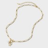 14K Gold Dipped Pearl Charm on Chain Initial Necklace - A New Day Gold - 3 of 4